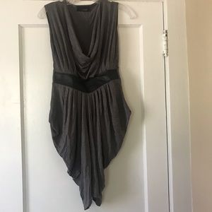 Unique Hypnotik 80s Style Dress Grey-XS